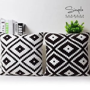 Coussin décoratif oreiller simple mode noir blanc plaid oreiller géométrique coussin taie d'oreiller en lin oreillers décoratifs pour la maison 231009