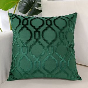 CushionDecoratief kussenveer Green Jacquard Geometrische kussenomslag Sofe Decoratieve snij fluweel dobbels kussensloop van fabriek 221205