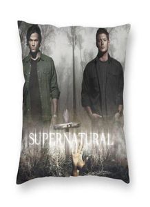 Coussin Oreiller décoratif Housse de coussin surnaturelle Décoration de canapé Les Winchesters Bro Dean et Sam Square Throw Case 45x45cmCus9711530