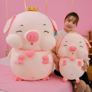 Coussins 1pc 30 / 50cm kawaii peluche piggy toys géant rose couronne pigle en peluche de peluches