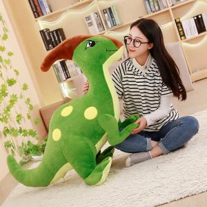 Kussens 1 pc 5595 cm schattige parasaurolophus dinosaurus pluche speelgoed gevulde dieren poppen voor kinderen jongens dino kussen creatieve verjaardagscadeaus