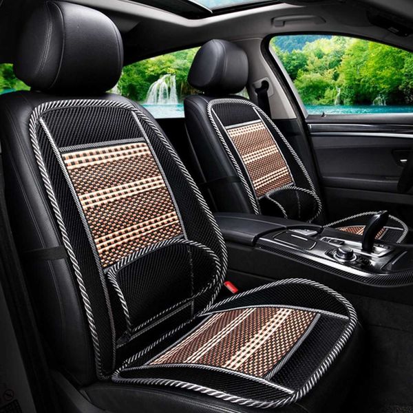 Cojines 1pc Universal Verano Ventilación transpirable Cintura Masaje Cojín Asiento Cojín Estera de enfriamiento Acero Bambú Accesorios para automóviles AA230525