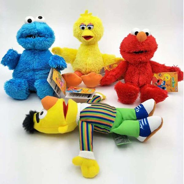 Coussins 20cm Sesame Street en peluche Elmo Zoe Ernie Oscar Cookie Grover Bird Baby Birtdasy Party Mand Puppet Nouveaux cadeaux pour les enfants