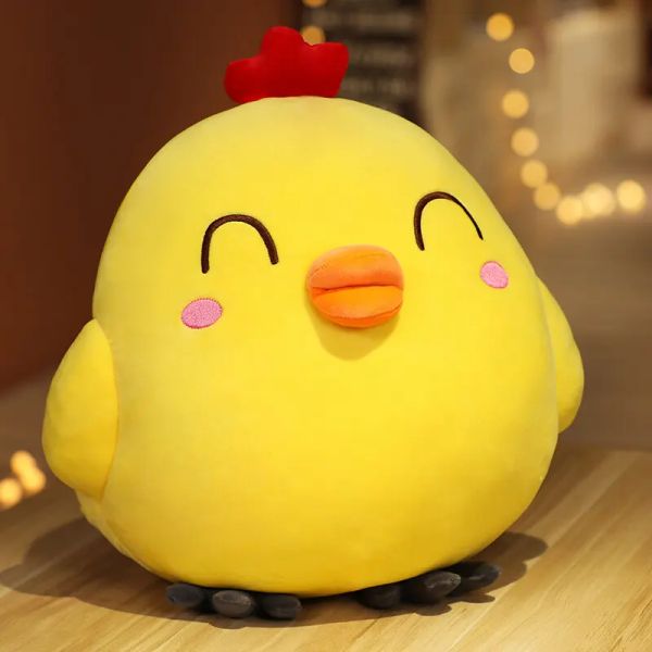 Cojines 2565cm lindo peluche juguetes kawaii dibujos animados de pollo amarillo pollito suave relleno almohada animal regalos de Navidad para niños