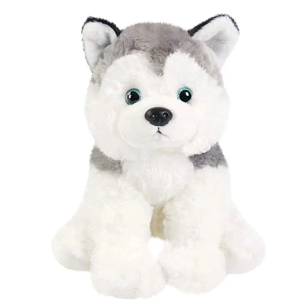 Coussins 30cm Husky Doll Black White chien en peluche Jouets mignons