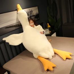 Cushions 50190cm Big White Goose Plush Toy Giant Duck Doll Soft Stuffed Animal Goose Sleeping Pillow Sofa Cushion Birthday Gift for Kids