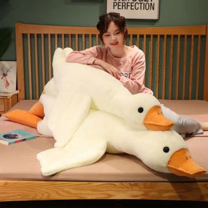 Kussens 50190 cm gigantische witte gans plush speelgoed zacht knuffeldier big duck kussen zeer grote witte gans sofa kussen meisje verjaardagscadeau