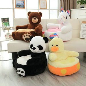 Kussens 50 CM Nieuwe Panda Baby Jongens Zetels Zachte Bank Cartoon Eend Dier Meisjes Comfort Pluche Eenhoorn Beer Stoelen Bevatten Vulling