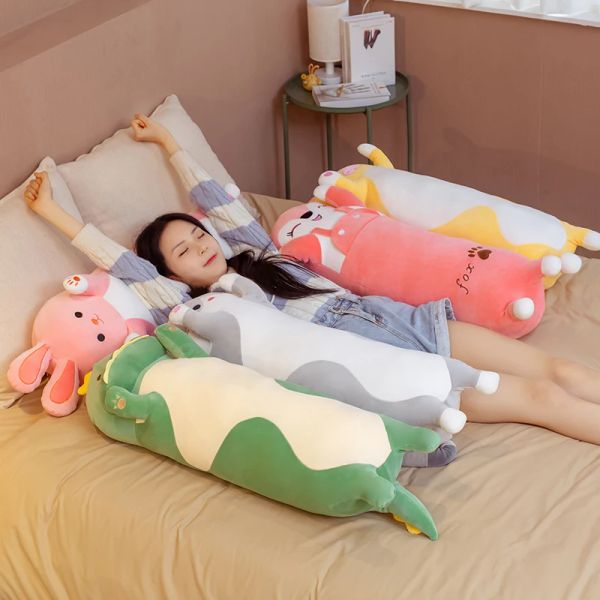 Coussins 70 / 90/120 cm dessin animal dinosaure Unicorn chat peluche toys en peluche douce somnifère coussin poupées