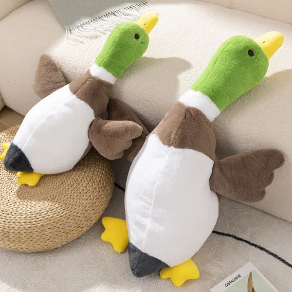 Coussins 70110cm Kawaii doux gros canard en peluche jouet mignon grand oie sommeil oreiller peluche animal grand canapé coussin enfants cadeau chambre décor