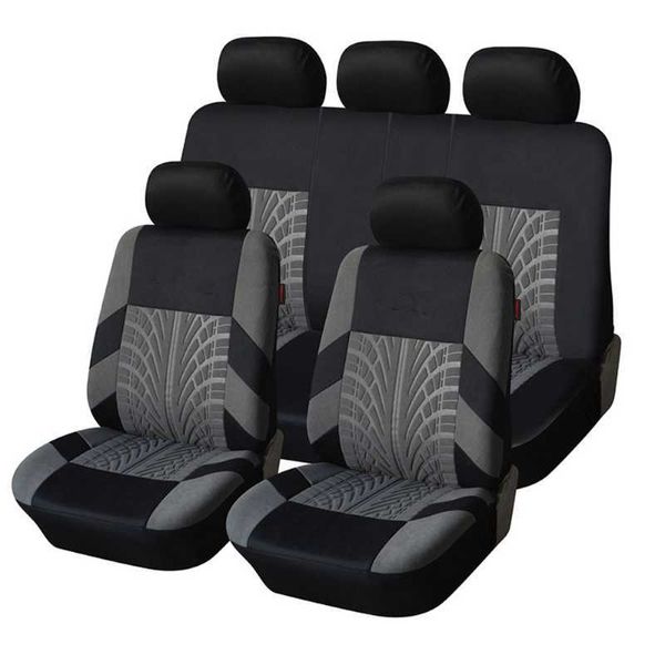 Coussins Automobiles Ensemble de broderie Ajustement universel La plupart des housses de voitures avec pneu Track Detail Styling Car Seat Protector AA230520