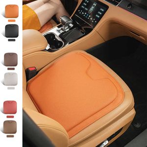 Kussens Auto -kussen alleseizoen Universal Napa Leather's Driver's Front Seat Protector Cover Onepiece Summer Ademende achterbankmat AA230525