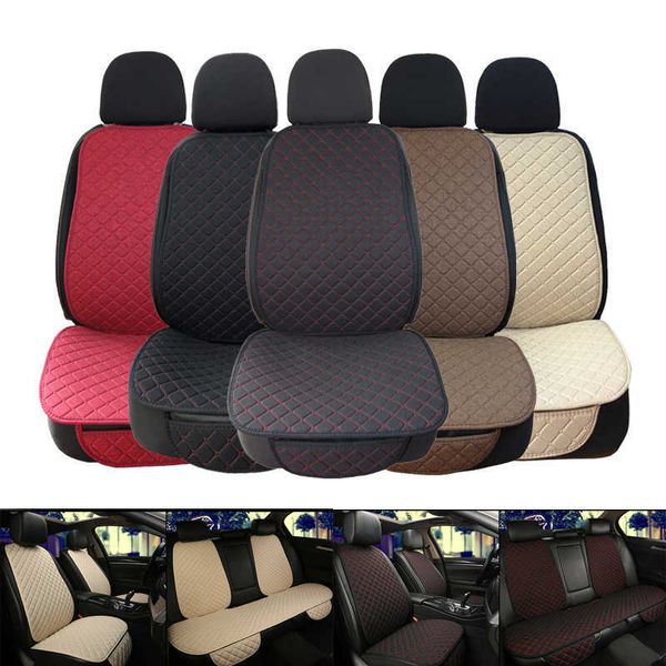 Cojines Funda de asiento de coche Accesorios Flax Summer Protect Cojín Protector Delantero Trasero Conjunto completo Suministros para vehículos Auto Interior Universal AA230520