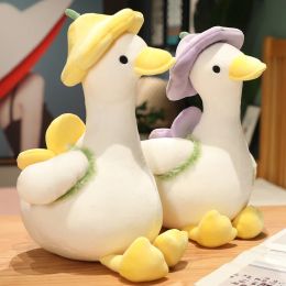 Coussins mignon canard du canard moelleux en peluche jouet animal animal caricaturé habillé goose poupée fashion kawaii oreiller en peluche pour les enfants girls d'anniversaire cadeau 3555cm