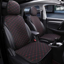 Coussins Lin Car Covers Intérieur Automobiles Dossier avant Coussin de siège Universal Four Seasons Protector Mats Cover Seats Set AA230520