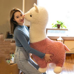 Coussins géant mignon alpaca peluche toys animal mode doux poupées de bureau chaise de bureau canapé kawaii oreillers d'anniversaire cadeau pour les filles garçons
