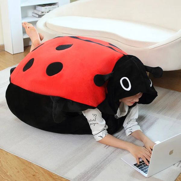 Coussins Vente chaude Intéressant Wearable Coccinelle Coquille Drôle Partie Cosplay Poupée En Peluche Doux En Peluche Dormir Oreiller Lit Coussin Jeu Cadeau