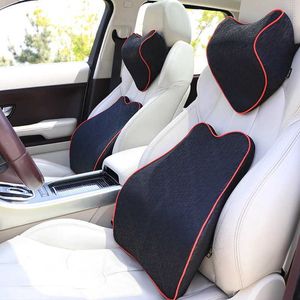 Kussens Memory Foam Seat Ondersteuning Taille Auto Trage Rebound Hoofdsteun Auto Massage Lumbale Kussen Auto Hoofd Nekkussen Set AA230525