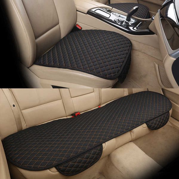 Coussins Nouveau Coussin De Lin Universel FrontRear Couverture De Siège Arrière Chaise De Voiture Respirant Ligne Protecteur Tapis Pad Avec Poche AA230520