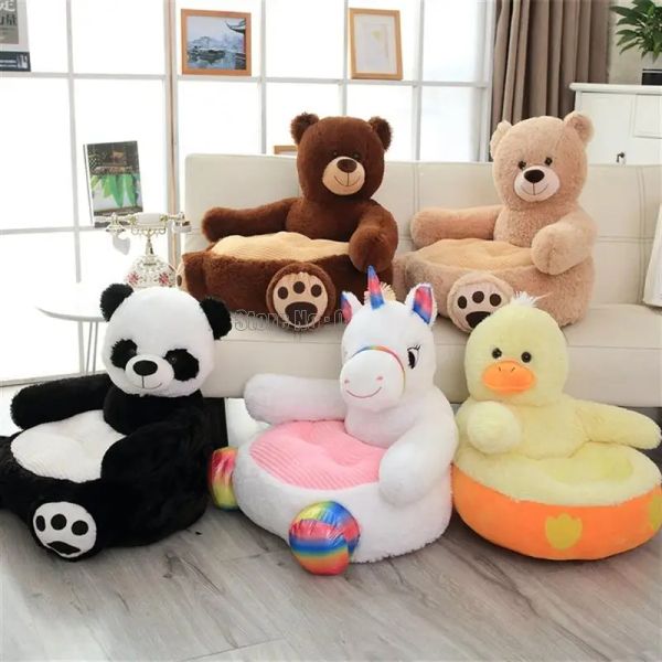 Coussins (pas de coton) 50 * 50 * 45 cm Belle peluche ours panda Unicorn Duck Kids Sofa chaise en peluche siège en peluche Nid Sorme