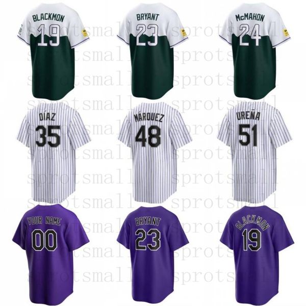 Cusom para hombre Youh Baseball Jersey Charlie Blackmon Randal Grichuk Kris Bryan Daniel Bard Brenon Doyle CJ.Cron Ryan Ahon Rockies Ezequiel Sean Elias Diaz