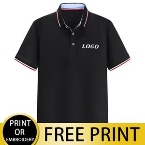 Cust Company Custom Polo Shirts kunnen foto's afdrukken Borduurwerkheren en Dames Personaliseerde Design Tops T Shirts Striped C 220712