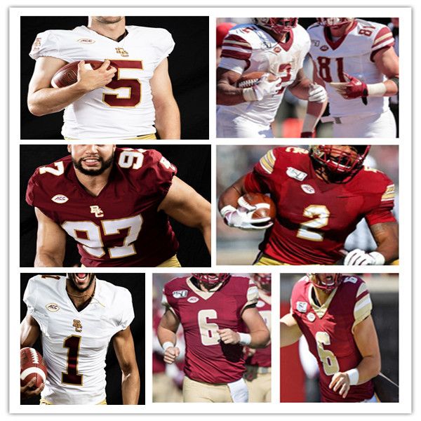 Custm Boston BC College Football Jersey Phil Jurkovec Dennis Grosel Pat Garwo Iii Alec Sinkfield Travis Levy Zay Flowers Trae Barry