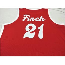 Custom 009 Jeugd Vrouwen Vintage Larry Finch Red Sounds Retro 1972-74 Home # Basketbal Jersey Size S-5XL of Custom Any Name of Number Jersey