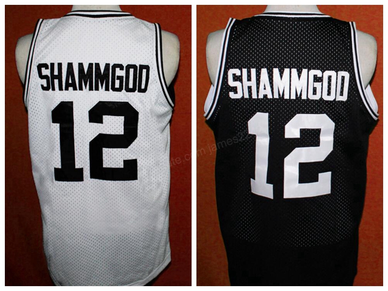 Custom # 12 God Shammgod Providencee College Basketball Jersey Heren Zwart Wit Gestikt Elk maat 2xS-3XL 4XL 5XL Naamnummer Gratis verzending