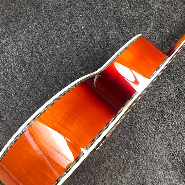 Personnalisé 12 cordes J200 guitare acoustique 43 pouces taille jumbo guitare folk classique flammé arrière vie arbre incrustation cou