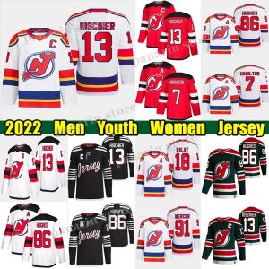 Custom 13 Nico Hischier Reverse rétro Retro Hockey Jersey 86 Jack Hughes 7 Dougie Hamilton Ondrej Palat Damon Severson Miles Wood Martin Blackwood Brodeur Schneider Tatar