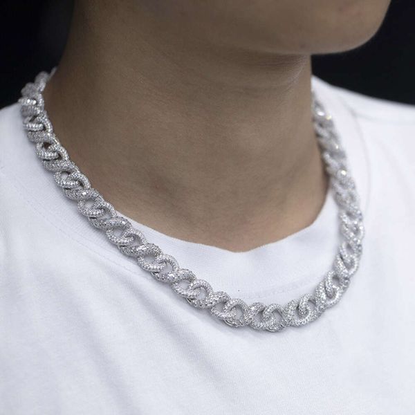 Chaîne cubaine Baguette personnalisée Serme S925 avec des VV Iced VVS Moisanite Infinite Cuban Link For Mens Hip Hop Link Jewelry