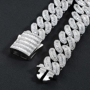 Aangepaste 16 mm Vvs Moissanite Iced Out Diamond Chain ketting Arc 925 sterling zilver stokbrood Cubaanse