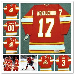 Custom # 17 ILYA KOVALCHUK Camisetas de hockey Atlanta Flames 1970's PAT QUINN CCM Vintage Throwback Away Jersey personalizado Cualquier nombre Número S-5XL