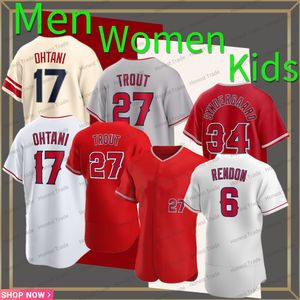 Personnalisé 17 Shohei Ohtani Baseball Jersey 27 Mike Trout Turner Syndergaard Carlos Estevez Jacob Webb Jaime Barria Devenski Quijada Hommes Femmes Enfants Maillots cousus