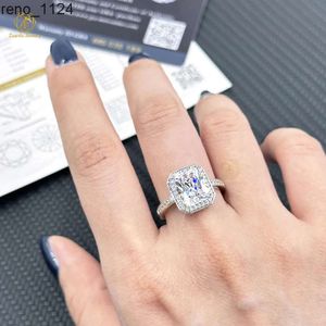 Aangepaste 18k massief gouden sieraden moissanite ring mannen vvs solitaire 3ct rechthoekig gesneden moissanite ring moissanite verlovingsring