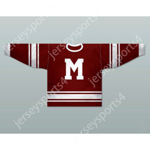 Aangepaste 1935-37 rode MONTREAL MAROONS HOCKEY JERSEY NIEUWE Top gestikt S-M-L-XL-XXL-3XL-4XL-5XL-6XL