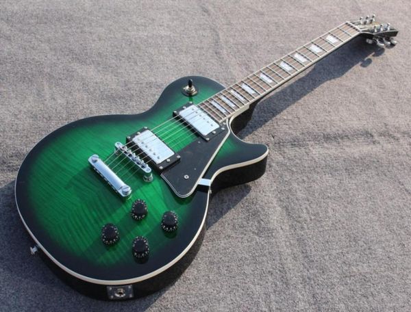 Custom 1958 Slash firmado 2017 Limited Edition Limited Tiger Green Electric Guitar Negro Back9335622