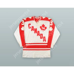 Personalizado 1974 WHA J.C. TREMBLAY 3 EQUIPO CANADÁ JERSEY DE HOCKEY BLANCO NUEVO Top cosido S-M-L-XL-XXL-3XL-4XL-5XL-6XL