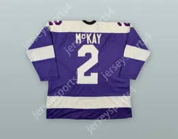 Custom 1975-76 Wha Ray McKay 2 Cleveland Crusaders Purple Hockey Jersey Top cousé S-M-L-XL-XXL-3XL-4XL-5XL-6XL