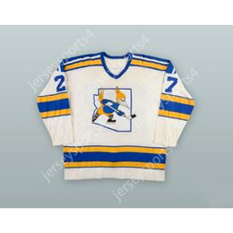 Personnalisé 1975-77 WHA MIKE SLEEP 27 PHOENIX ROADRUNNERS MAILLOT DE HOCKEY BLANC NOUVEAU Top Cousu S-M-L-XL-XXL-3XL-4XL-5XL-6XL