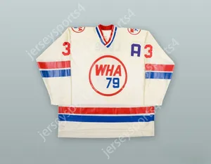 Custom 1978-79 Wha Barry Long 3 Wha All Star Game White Hockey Jersey Top cousée S-M-L-XL-XXL-3XL-4XL-5XL-6XL