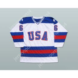 Aangepaste 1980 MIRACLE ON ICE TEAM USA BILL BAKER 6 HOCKEY JERSEY NIEUWE Top Ed S-M-L-XL-XXL-3XL-4XL-5XL-6XL