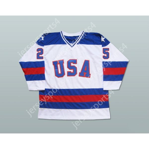 Personnalisé 1980 MIRACLE ON ICE TEAM USA BUZZ SCHNEIDER 25 MAILLOT DE HOCKEY NOUVEAU Top Cousu S-M-L-XL-XXL-3XL-4XL-5XL-6XL