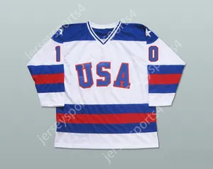 Custom 1980 Miracle on Ice Team USA USA Mark Johnson 10 Hockey Jersey Top cousé S-M-L-XL-XXL-3XL-4XL-5XL-6XL