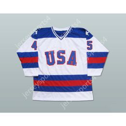 Style 1980 Custom Donald Trump 45 USA Hockey Jersey Nouveau top cousu S-M-L-XL-XXL-3XL-4XL-5XL-6XL