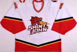 Custom 1993-2003 Saint-John-Flame s Jerseys (10th Anni) 12 Jarome Iginla Jersey Vintage Any Name Any Number Stitiched white red