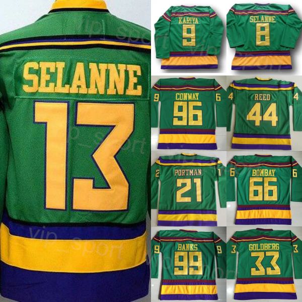 CUSTOM 1993 CCM Hockey Rétro 44 Fulton Reed Jersey Retraite 33 Greg Goldberg 66 Gordon Bombay 99 Adam Banks 96 Charlie Conway 21 Dean Portman