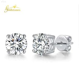 Moissanite Vvs in oro bianco personalizzato da 1 ct, 9 kt, 14 kt, 18 kt, 6,5 mm, taglio rotondo