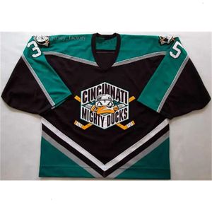 Personnalisé des années 2000 Iilya Bryzgalov Cincinnati Mighty Ducks Hockey Jersey Vintage Personnaliser n'importe quel numéro Nom Maillots Broderie Ed S-5XL 8721